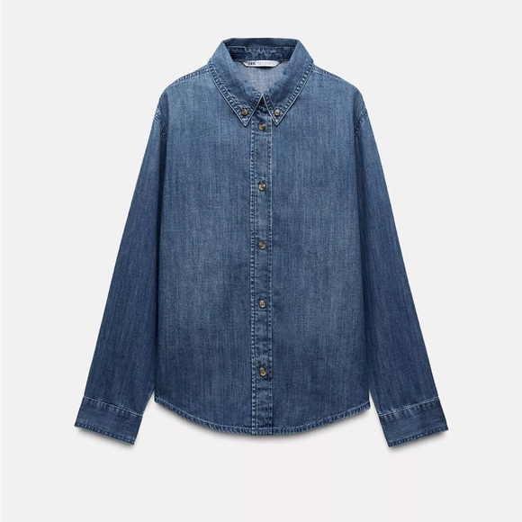 ZARA DENIM SHIRT TRF - Picture 2 of 2
